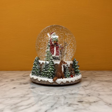 Santa Woodland Forest Snow Globe