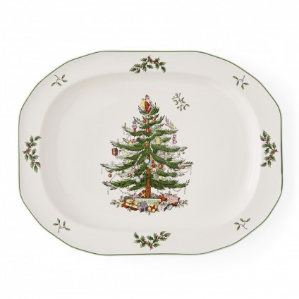 Christmas Tree Sculpted Oval Platter, 35cm