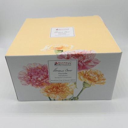 Floriade Cup with Saucer Carnation, Bone China Porcelain