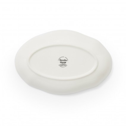 Blue Italian Oval Fluted Dish