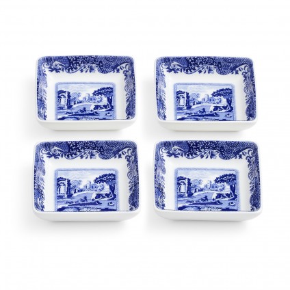 Blue Italian Square Schalen 4er Set