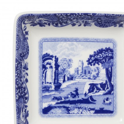 Blue Italian Square Dishes - Set of 4