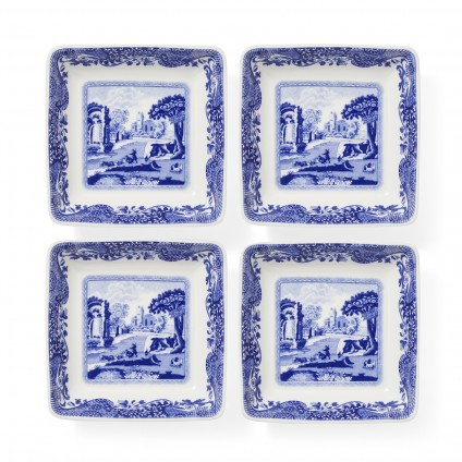 Blue Italian Square Schalen 4er Set