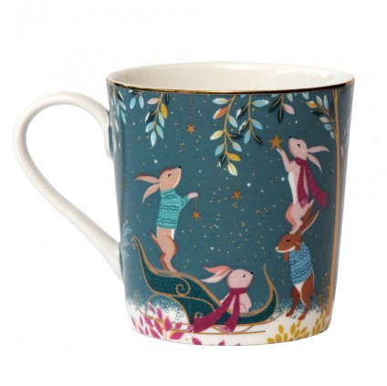 Woodland Tales Mug, Rabbit Sleigh