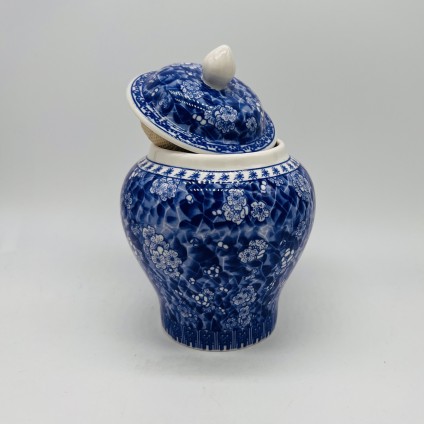 Blau-Weiße Porzellan Teedose
