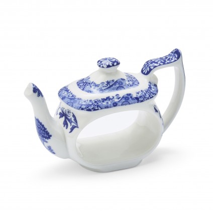 Blue Italian Teapot Napkin Rings