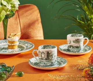 Spode Heritage Green Italian Coffee Cup and Saucer