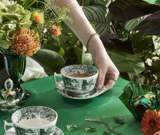 Spode Heritage Green Italian Frühstückstasse und Untertasse
