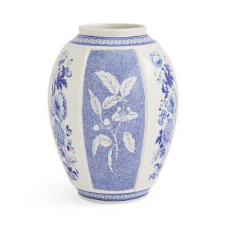 Blue Italian British Flowers Vase