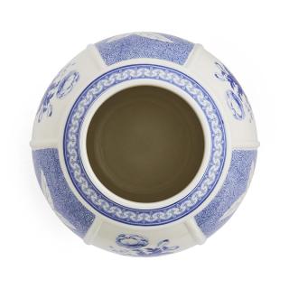 Blue Italian British Flowers Vase