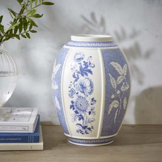 Blue Italian British Flowers Vase