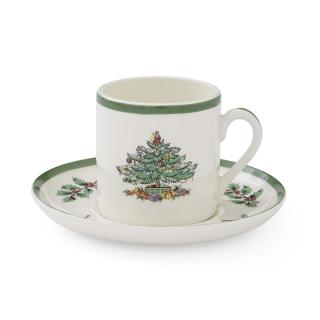 Christmas Tree Set of 4 Espresso Cup & Saucer