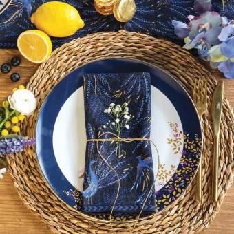 Anniversary set with 2 napkins, Peacock Parade