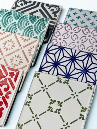 Coaster "Komon" terracotta blue