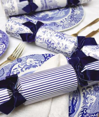 Spode Blue Italian 33 cm Handegrollte Cracker in Geschenkbox