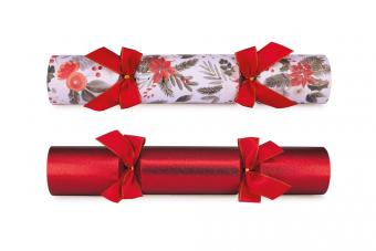 Glitzer Weihnachtsstern Motiv 33 cm handgerollte Cracker in Geschenkbox