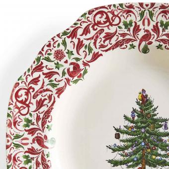 Christmas Tree Yuletide Scalloped Dresser Plate