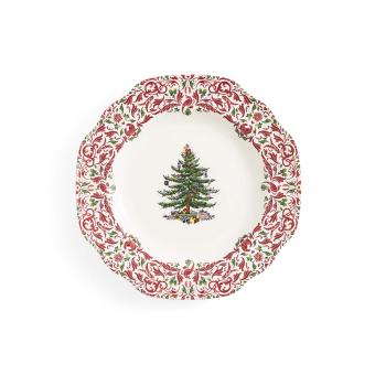 Christmas Tree Yuletide Scalloped Dresser Plate