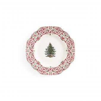 Christmas Tree Yuletide Scalloped Dresser Plate