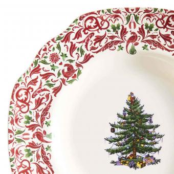 Christmas Tree Yuletide Scalloped Dresser Plate