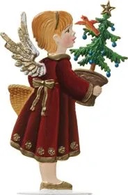 Engel trägt Tannenbaum 9 x 1.3 cm
