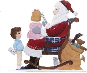 Weihnachtsmann im Schaukelstuhl 9 x 9 cm