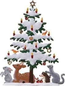 Weihnachtsbaum mit Waldtieren 10 x 7 cm