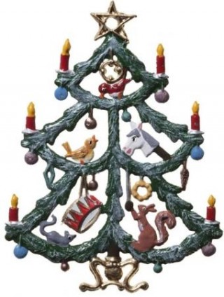 Christmas tree with toys 7 x 5 cm