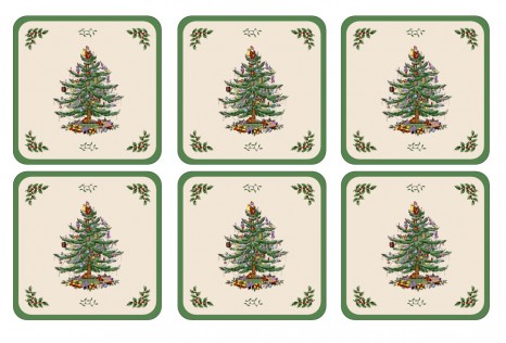 6 CHRITAMAS TREE COASTERS
