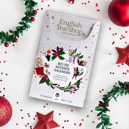 ETS - TEA ADVENT CALENDAR 2023 "CHRISTMAS MARKET" WHITE, 24 DIFFERENT ORGANIC TEA