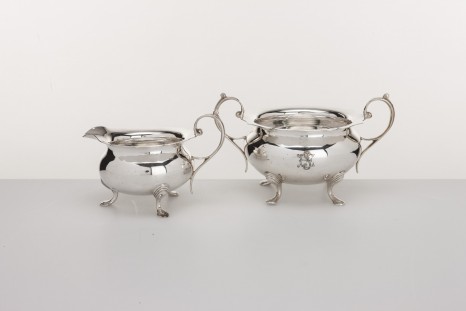 Antique Silver Plated  Milk and Sugar