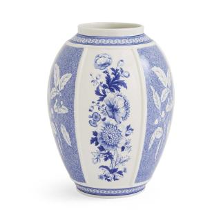 Blue Italian British Flowers Vase
