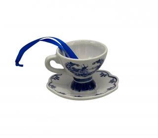 Christmas Ornament - Tee Tasse - Delft blue - Keramik - 4 cm