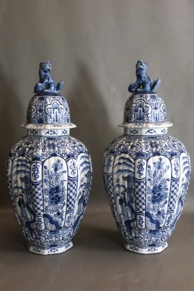 Pair Of Large Delft Vases