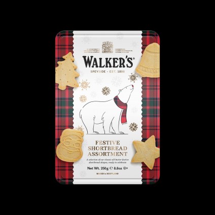 Festive Shortbread Assortment „Polar Bear“ 250g – Tin