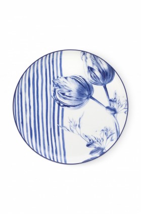 Main course plate  tulip and stripes
