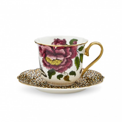 Leopard Teacup and Saucer