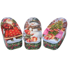 Ovale Weihnachtsdosen im Vintage-Stil