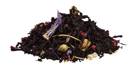 Schwarzer Tee mit Himbeeren und Blüten Violetta
