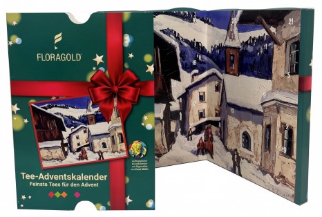 Tea Advent caldender Fold-out with image of the oil painting by Erwin Müller