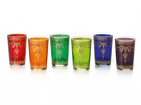 Tea glass "Sita" Glass, colorfully decorated, 6-way assorted 0.12 l