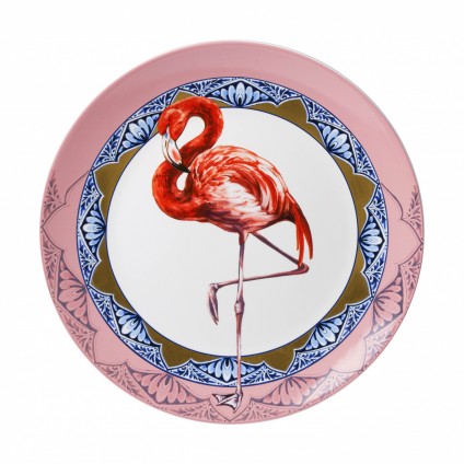 Wandteller Flamingo